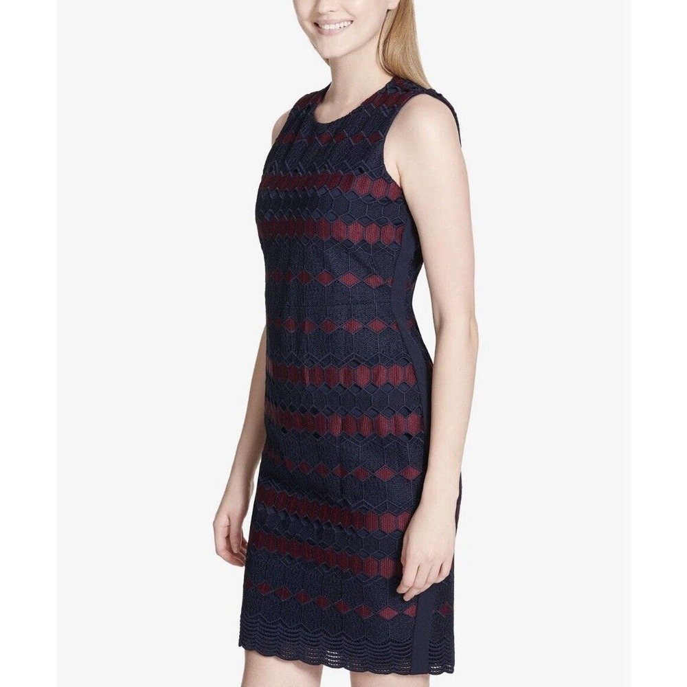 Calvin Klein Sheath Scuba Lace Crochet Dress